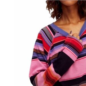 Free People Baja Striped Long Sleeve Sz M